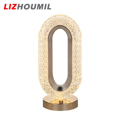 LIZHOUMIL Luxury Crystal Led Table Lamp Adjustable Brightness Color-changing Touch Control Desk Light With Base