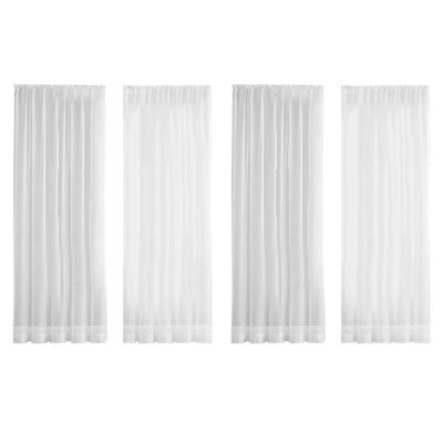 Window White Sheer Curtains 84 Inches Long 4 Panels Sheer White Curtains Clear Curtains Basic Rod Pocket Panel