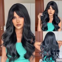 【jw】☄¤❐ Wavy Synthetic Wigs with Bangs for Use Hair Resistant