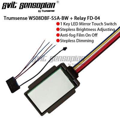 Hot Selling Trumsense Relay Included WS08DBF-S5A-BW Intelligent Bathroom LED Mirror Touch Switch With Anti Fog Stepless Brightness Adjusting