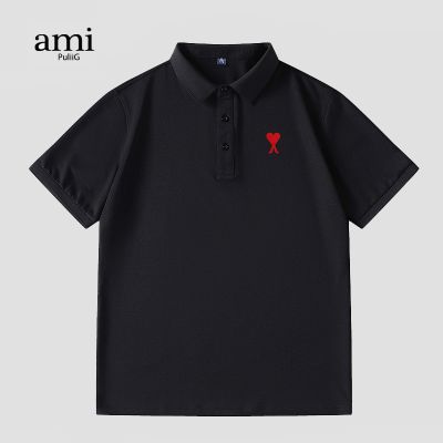 ✖Ami Puliig เสื้อยืดแขนสั้นลำลองธุรกิจ,เสื้อโปโลทางการสำหรับผู้ชายฤดูร้อนเสื้อชุดกีฬาแฟชั่นบุรุษลำลอง