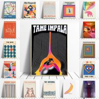 Retro โปสเตอร์เพลงดำเนินการโดยแถบต่างๆ Fleetwood Mac ภาพวาดผ้าใบ Wall Art Tame Impala เพลงพิมพ์ Home Decor 0712