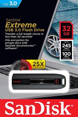 SanDisk 32GB แฟลชไดร์ฟ EXTREME (SDCZ80) USB3.0 (SDCZ80-032G-G46)