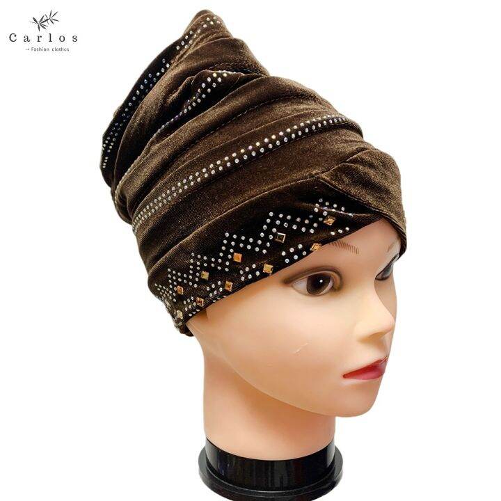 yf-latest-fashion-muslim-female-turban-hat-bonnet-gold-velvet-hot-rhinestone-solid-indian-beanie-hair-bonnets-cap-for-women-ca-71