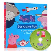 200-100 English version original genuine peppa pig Storytime Fun Pink Pig sister pig Peggy hardcover color picture book with CD picture book ladybird 6 Stories English Enlightenment