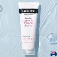 Neutrogena Deep Clean Brightening Foaming Cleanser 175g ผลิตภัณฑ์ทำความสะอาดผิวหน้ากระจ่างใสสูตรพิเศษสินค้านำเข้าจากออสเตรเลีย