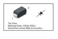 50PCS ES2J Surface Mount Superfast Recovery Rectifier Reverse Voltage – 50 to 600 V Forward Current –2 A