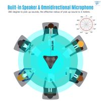 ▲IN STOCK USB Conference Computer Microphone VOIP Omnidirectional Desktop Wired Microphone Built-in Speaker Support Volume Control Mute Function Plug &amp; Play for PC Laptop Office Meeting Video Conference Recording Chatting Online Class Music