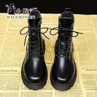 Male Monkey Martin Boots ผู้หญิง2022ฤดูใบไม้ร่วงและฤดูหนาวใหม่สไตล์ร้อน Plus กำมะหยี่หนาสั้นรองเท้าผู้หญิงสไตล์อังกฤษ Fried Street Knight รองเท้า