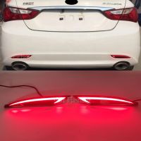 ตัวสะท้อนแสง Bemper Belakang LED สำหรับ Hyundai Sonata 8 2010 2011 2012 2013 2014สัญญาณไฟเลี้ยวไฟตัดหมอกไฟเบรก2ชิ้น