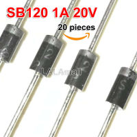 20pcs SB120 SB120-TAP DO-41 1A 20V Schottky Barrier Diode new original