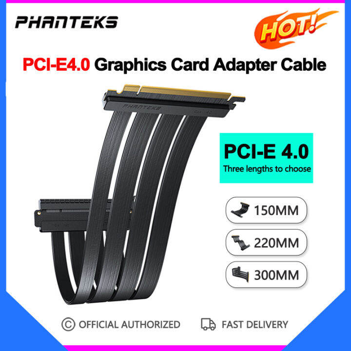 Phanteks PCIE4.0 x16 Graphics Card Extension Cable Vertical 180° to 90