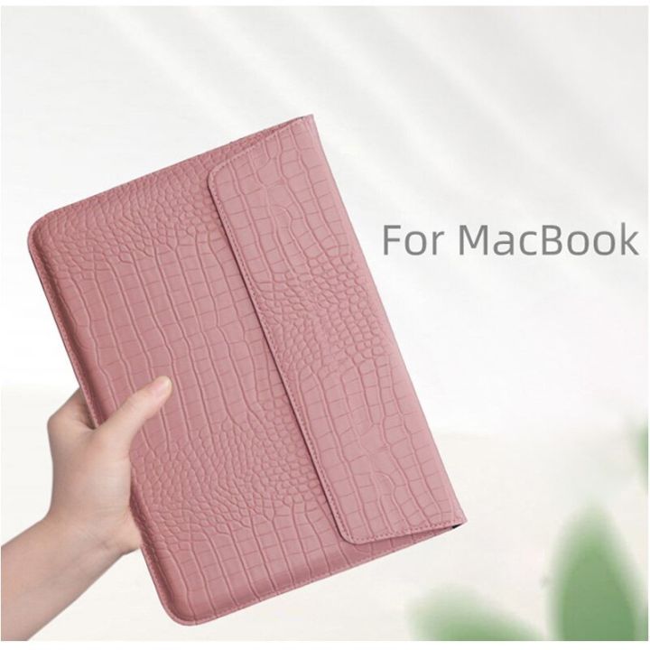 กระเป๋าถือหนังใส่โน้ตบุ๊คกันน้ำแขนเสื้อแท็บเล็ตกระเป๋าแล็ปท็อปพร้อมสายยูแม่เหล็กคล้องประตูพับได้สำหรับ-macbook-ipad
