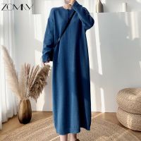 【HOT】☽ ZOMRY Korean Loose Sweater Knitting Dresses Women‘s O-Neck Evening Warm Vestidos New Clothing