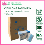 Thùng 50 hộp khẩu trang y tế 4 lớp kháng khuẩn Cửu Long Face Mask  50 hộp