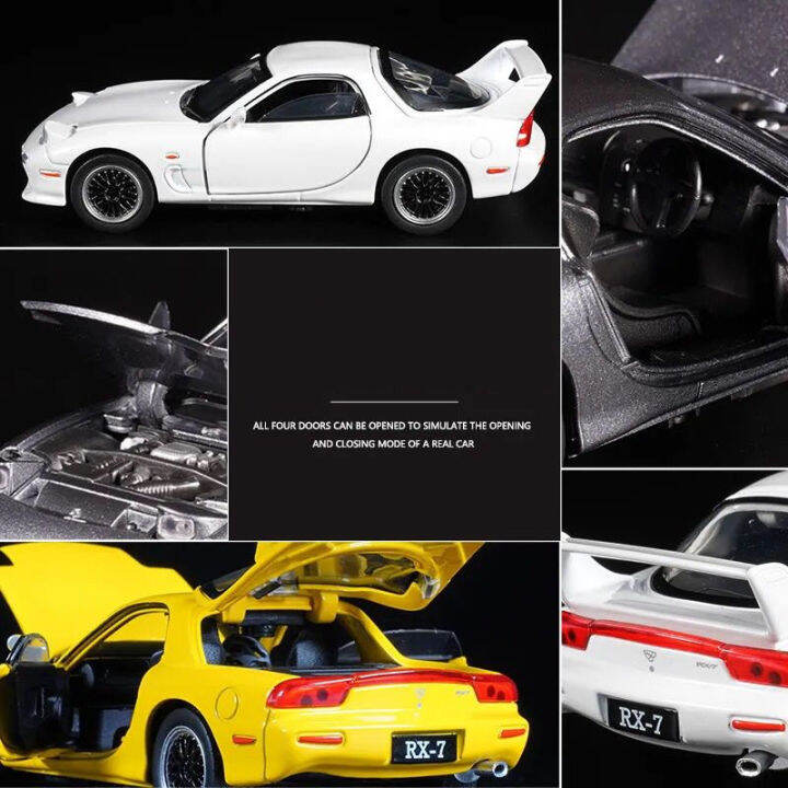 ของเล่นสะสมของสะสมสำหรับเด็กของเล่นของเล่นดึงกลับจำลองเสียง-rx7รถมาสด้า1-32ของเล่นสะสมของขวัญ