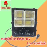 ReturnLED โคมไฟสปอตไลท์ โซลาร์เซลล์  40W รุ่นใหม่ ใช้ได้สองสี! พลังงานแสงอาทิตย์  โคมไฟโซล่าเซล สปอร์ตไลท์ติดผนัง Spotlight Solar cell 40w