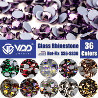 VDD หลายสี SS6-SS30 แก้วคริสตัล Rhinestones แก้ไขร้อน Flatback เหล็กบนหินสำหรับ DIY เล็บผ้าตกแต่งเสื้อผ้า