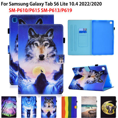 สำหรับ Samsung Galaxy Tab S6 Lite 2022กรณี10.4นิ้ว SM-P613 SM-P619การ์ตูนสิงโตหมาป่าฝาครอบแท็บเล็ตสำหรับ Galaxy S6 Lite 10.4กรณี SM-P610 SM-P615