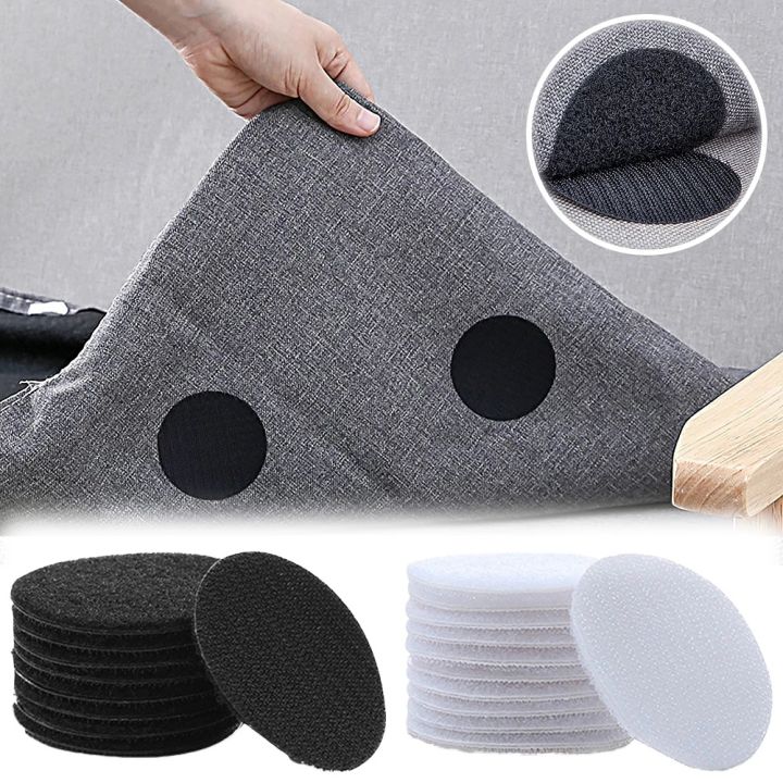 5pairs Seamless Double-sided Fixed Velcro Adhesive Sofa Bed Sheets Rug  Table Cloth Anti-running Anti-slip Floor Home Decoration