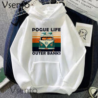 Pogue Life Vinage Sweatshirt Women Fashion Outer Banks OBX Hoodies Harajuku Pullover Streetwear Woman Winter Female Clothing Top