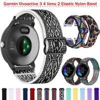 20mm 22mm Strap For Garmin Venu 2 Vivoactive 3 4 Voactive HR Band Forerunner 645 Elastic Nylon Loop Wristband Bracelet Venu2 Straps