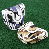 1 Pc กันน้ำ PU Golf Mallet Head Cover Putter Cover Bag With Magnetic Closure Camouflage Square-Shaped Golf Club Headcovers