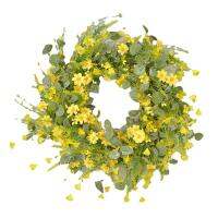 1 PCS Artificial Daisy Flower Spring Wreath Farmhouse Wreath 22 Inch for Front Door Wall