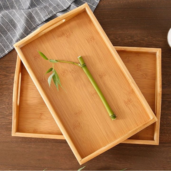 free-ship-serving-tray-with-handles-great-for-dinner-trays-tea-tray-bar-tray-breakfast-tray-or-any-food-tray-bamboo-wooden