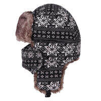 Classic Winter Bomber Hats Women Men Ear Flap Earflap Hats Snowflake Knitted Trooper Hats Unisex Thick Russian Hats