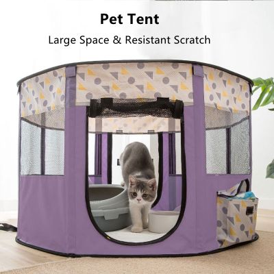Folding Pet Tent Playpen Enclosure Cats Dogs Outdoor Tent Fence Large Dogs Cats Delivery Room Cage Pop up House Pet House