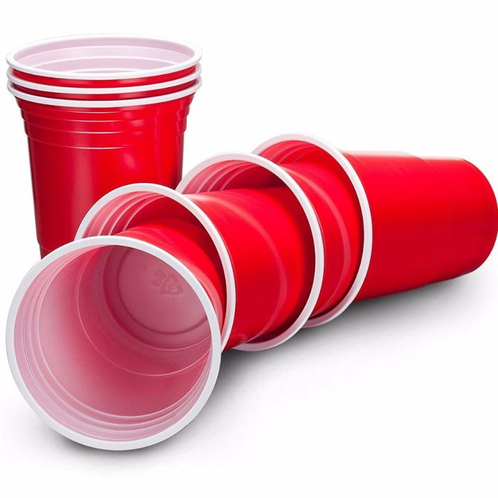 xiegk-50-ชิ้น-เซ็ต-สีแดง-เหตุการณ์-เกม-ของใช้ในบ้าน-ร้านอาหาร-เบียร์โป่ง-อุปกรณ์ปาร์ตี้-ถ้วยน้ำผลไม้-ครัวเรือน-ถ้วยพลาสติก