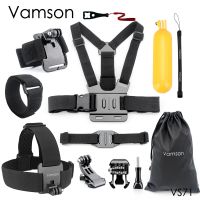 【COOL】 Levonsity Vamson อุปกรณ์เสริมสำหรับ Gopro ฮีโร่9 8 7 6สายรัดศีรษะสายรัดหน้าอกหมวกกันน็อคเข็มขัดลอยลอยข้อมือวงสำหรับ SJ4000สำหรับ Yi 4พัน VS71