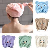 Cute Hair Dry Hat Towel Quick Dry Shower Cap Strong Absorbing Drying Soft Cartoon Children Baby Shower Cap  Hair Bonnet Towels