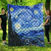 Van Gogh Starry Night Sunflower ฤดูร้อนผ้านวมผ้าห่ม 3D พิมพ์เตียงโซฟาเด็กเด็กผู้ใหญ่หญิงล้างทำความสะอาดได้ของขวัญ