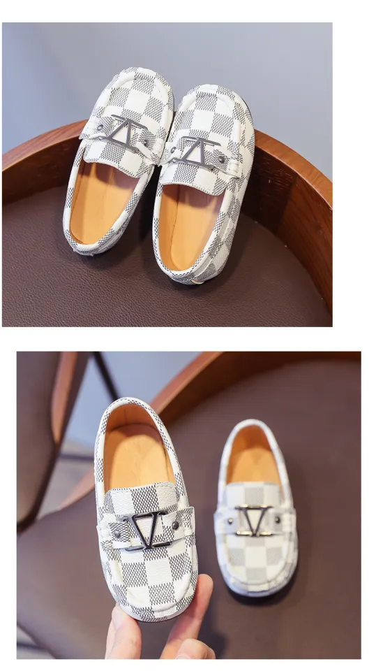 Ready Stock] New Boys British Style Peas Shoes Plaid Small Leather Shoes  Casual Single Shoes Children's Shoes，kids shoes for boy