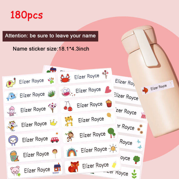Personal Customized Name Stickers For Kids Waterproof Name Tag Name