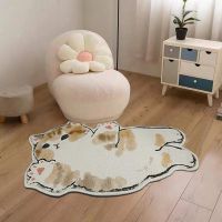 INS Cartoon Cat Nordic Comfortable Bedroom Car Kawaii Furry Rug Mat Cartoon Soft Floor Mat Living Room Sofa Side Cars