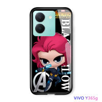 Volans สำหรับ Vivo Y36 Y36 5G การ์ตูนสำหรับเด็กผู้หญิงเคสโทรศัพท์ Marvl สำหรับเด็กผู้ชายซูเปอร์ฮีโร่สำหรับผู้ชายเคส Ironman Spiderman ปกเคสกระจกนิรภัยมันวาว