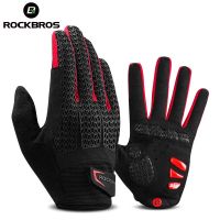 Cwrockbros Touch Screen Men ถุงมือขี่จักรยานฤดูใบไม้ร่วงฤดูหนาว windproof MTB จักรยานถุงมือเจล Pad shock PROOF Full Finger Mittens