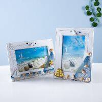 ❏♈卐 6inch Photo Frames Beach Natural Style Bedroom Sailboat Sea Shell Seabird Wooded Frames