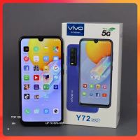 (ss 123) รุ่นใหม่ 2021 โทรศัพท์ vivo Y72 มือถือราคาถูก (แรม8+128GB) รับประกัน 1 ปี จอหยดน้ำ 6.4" รองรับ 5G Android 11 แท้ ใช้แอพธนาคารได้ แบต3700mAh....