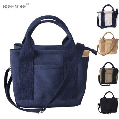 2023 Original♙☄ Rose Noire zipper one shoulder with Japans lotte canvas bag lunch portable canvas bag 16 Ann laminated bags