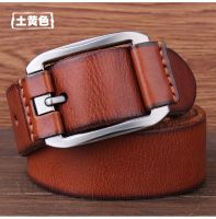 men designer summer belt for shorts high quality luxury cowhide grain genuine leather vintage wide long soft basque belt