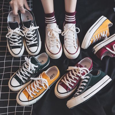 ☒ Canvas shoes female students all-match ulzzang casual summer new cloth shoes 2023 spring small white board shoes ins trend