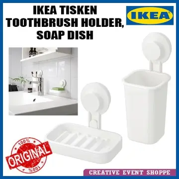 TISKEN Soap dish with suction cup, white - IKEA