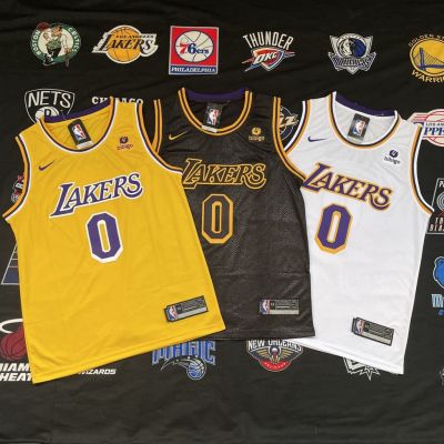 เสื้อกีฬานิคหยาง แฟชั่นคลาสสิก เบอร์ . เสื้อกีฬาบาสเก็ตบอล ปักลาย Lakers สีดํา สีขาว สีเหลือง 0 ชิ้น 498007