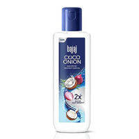 Bajaj Coco Onion Non Sticky Coconut Hair Oil น้ำมันบำรุงผม/น้ำมันมะพร้าวผสมน้ำมันหอมแดง 90 ml.