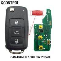 QCONTROL 3 + 1 Btcar กุญแจรีโมต433Mhz สำหรับ Vw/ VOLKSWAGEN Beetleet/caddy/eos /Gol/jetta/polo/scirocco/tiguan/Touran/up 5K0 837 202 AD