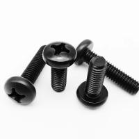 10/100pcs M1.6 M2 M2.5 M3 M4 Black 304 Stainless Steel Cross Recessed Round Phillips Pan Head Screw Bolt Thread Length 3-60mm Nails Screws Fasteners